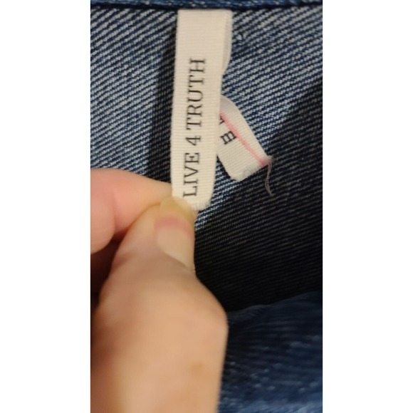 LIVE 4 TRUTH Denim Jacket Womens M Blue Button - Picture 3 of 5